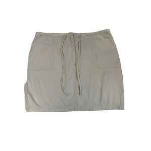 Casual Drawstring Pocket Skirt in Light Khaki